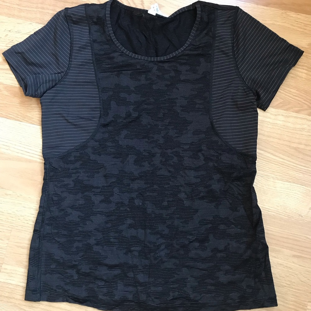 Black Short Sleeved Lululemon Top